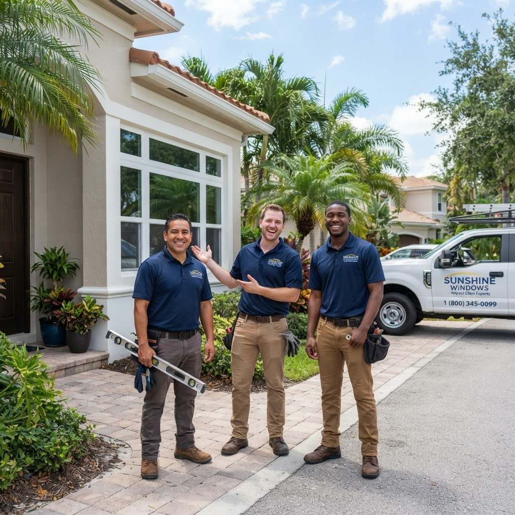 Julius Matos and the HD4U Windows & Doors crew on a job site